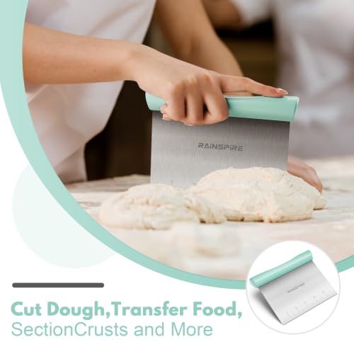 Multi-Purpose Stainless Steel Bench Scraper Dough Blender & Pastry Cutter - color: Mint Green