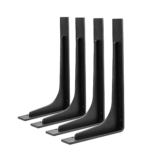 12"x 7"Shelf Bracket ,L Shelf Brackets,max Load 300lbs, Vertical Angle, Premium Alloy Metal Heavy Duty Shelf Bracket, high Strength Mounting Hardware , countertop Support, Pack of 4. (12INCH x 7INCH) - size: 12 INCH x 7 INCH (L Beam)