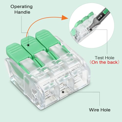 30PCS Lever Wire Connectors 3 Port Electrical Connectors Lever Nuts - size: 3 Ports
