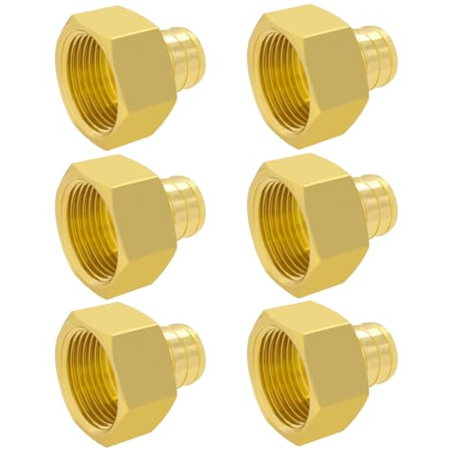 Hooshing 6 Pack 3/4" PEX to 3/4" Female NPT Adapter - size: 3/4" Pex x 3/4" NPT Female