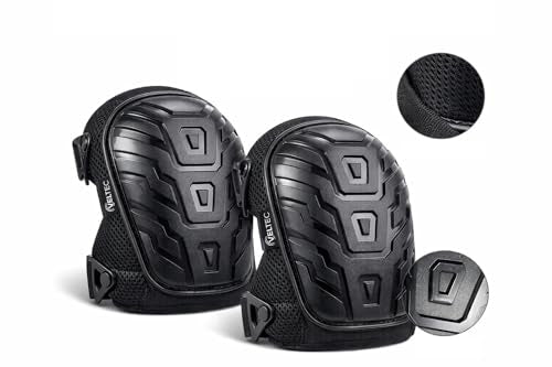Veltec Premium Knee Pads for Work with Soft Foam and Gel Cushion - Heavy Duty Pads & Adjustable Non-Slip Straps - Pro Protection & Comfortable for Construction, Gardening, Flooring, Roofing and More