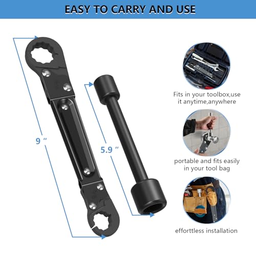Holdly Angle Stop Wrench, Plumbing Tool for 3/8- and 1/2-Inch Valves - color: Black