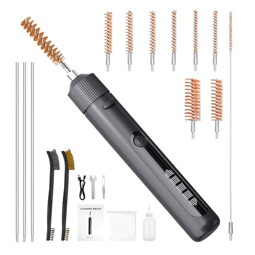 Electric Gun Cleaning Kit Brush Universal Supply for Rifle Handgun Shotgun Pistol Cleaning Brush with Rechargeable Battery, All Calibers and Portable Brush Gun Accessories Gift for Men