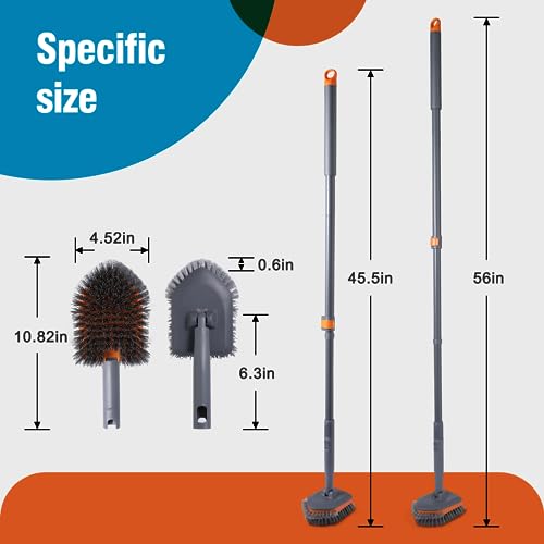 CLEANHOME Tub Tile Scrubber Brush for Cleaning Shower Tile Floor,Bathtub - color: Orange