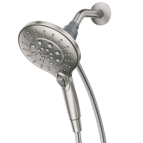 Moen Engage Spot Resist Brushed Nickel Six-Function 5.5-Inch Removable Handheld Showerhead with Magnetic Docking System, 26112SRN - color: Spot Resist Brushed Nickel, size: 5.5-Inch