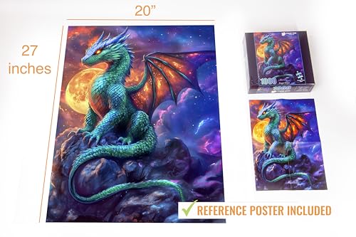 Adult Jigsaw Puzzle 1000 Piece Gothic Dragon - color: Dragon Eclipse