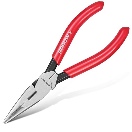 ARROW 6" High Leverage Needle Nose Pliers, Long Nose Pliers - size: 6 INCH