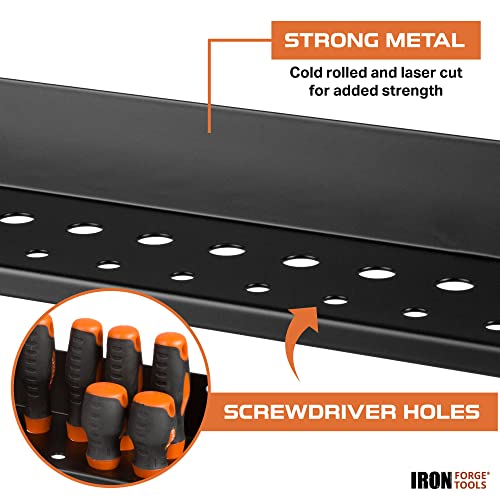 Iron Forge Tools Metal Screwdriver Organizer, Hammer Holder & Pliers Rack - style: Metal