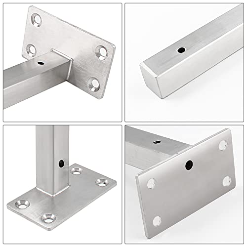 Luomorgo 10 Inch Floating Shelf Bracket, 4 Pcs, Silver Blind Shelf Support - size: 10 Inch-Silver