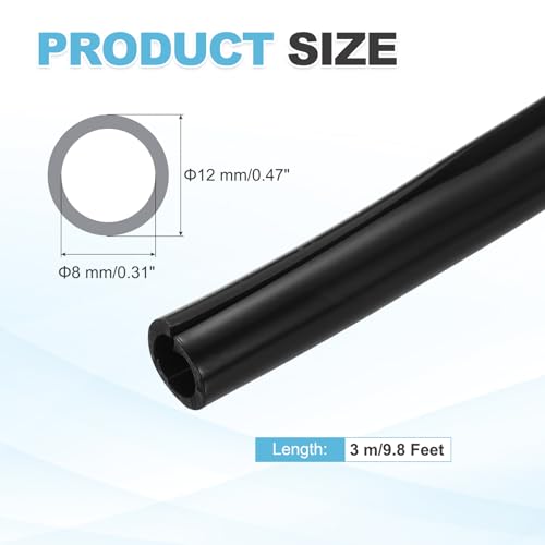 MECCANIXITY 3 m Split Silicone Cable Sleeve Tubing, ID 8mm Black Split Silicone Tube Cord Organizer Wire Shielding Sheathing Wrap for USB Charge Power Cord Audio Video Cable - color: Black, size: 8mm*3m