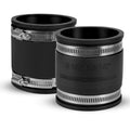 2 Pcs 2-1/2 IN Flexible PVC Pipe Coupling with Stainless Steel Clamps Fit 2-1/2 IN Nominal Pipes, Couplers for Plastic and Copper Pipe Plumbing Connections, Drain Repair, Dust Hose - size: 2-1/2 in