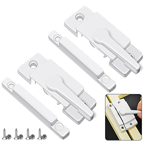 Sliding Window Sash Locks White ZUONAI 2 Pack Cam Sash Locks for Double Hung Window Latch Lock Security Vinyl Window Sash Lock and Keeper Replacement for Vertical and Horizontal Sliding Windows - color: White