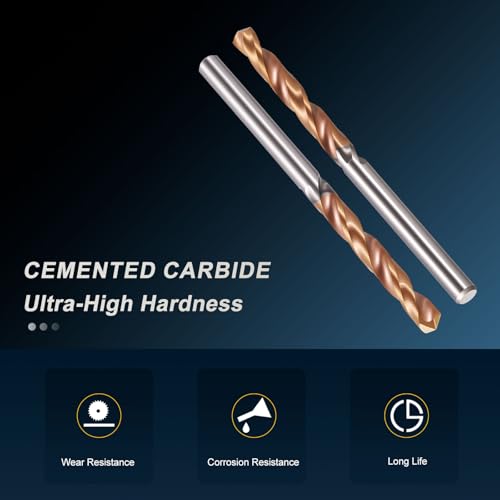PATIKIL 2.6mm Drill Bit Carbide for Stainless Steel Hard Metal 130° 10 Pack - size: 2.6mm