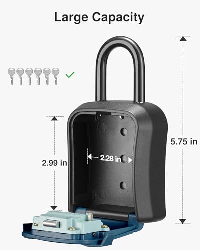 Puroma Key Lock Box for House Keys Combination Lockbox, 1 Peacock Blue - color: Peacock Blue