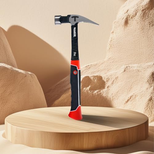 20 oz Heavy Duty One-piece Forged Hammer, Straight Claw Hammer with Magnetic Nail Holder, Rip Claw Hammer with Milled Face & Shock-Absorbing Reduction Grip - style: 20 oz Claw Hammer