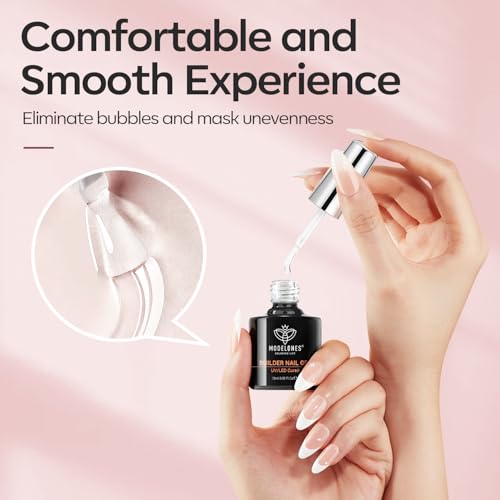 modelones Builder Nail Gel, 2 Pcs Clear and Cover Nude Builder Base Coat - color: Builder Clear Nude