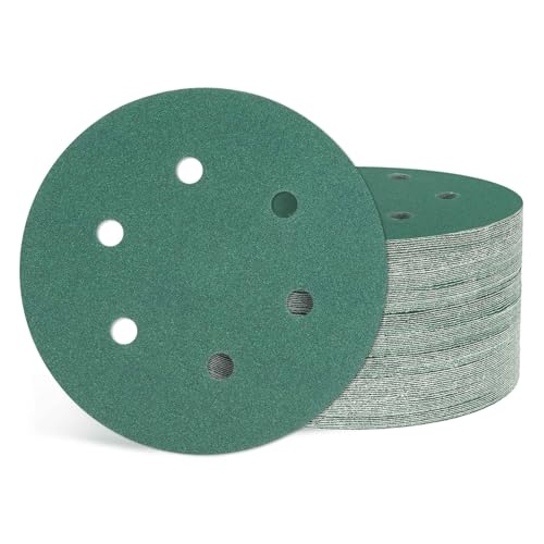 50Pcs Sanding Disc 6Inch 180Grit 6 Hole Sandpapers Green - color: Green, size: 6 Inch(180 Grit)