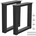 16 Inch Metal Bench Coffee Table Legs, Heavy Duty Desk/Chair Legs,Black Metal End Furniture Legs with Adjustable Protector Feet (H16” x W11.8”, Set of 2) - size: 16 '' Square