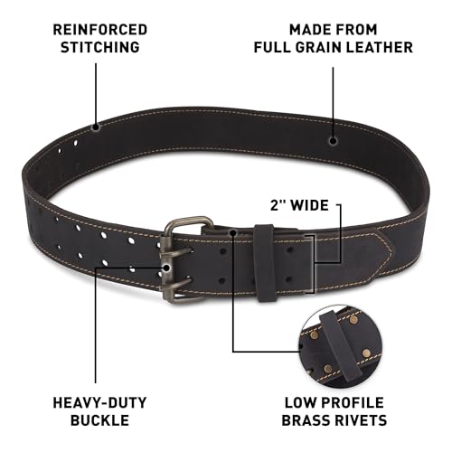 OX 2 Inch Leather Tool Belt For Tool Pouch - Leather Utility Belt - color: 2" Belt (L)