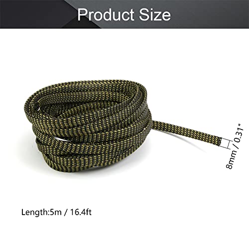 Othmro 5m/16.4ft PET Expandable Braid Cable Sleeving Flexible Wire Mesh Sleeve Black Gold - color: Black Gold, size: 8mmx5m