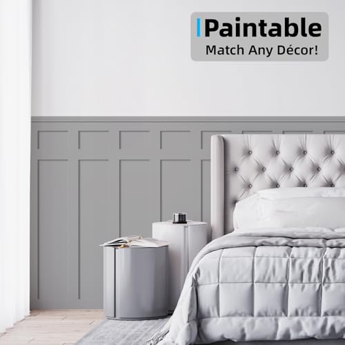 Art3d Premade Paintable Board and Batten Wainscoting Kit, 94.5 x 54 in - color: Log Color, size: 94.5 x 54 in
