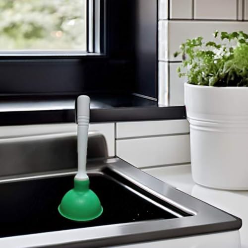 Drain Plunger, Mini Sink Unclogger, Small 4-Inch Clog Remover - color: Green