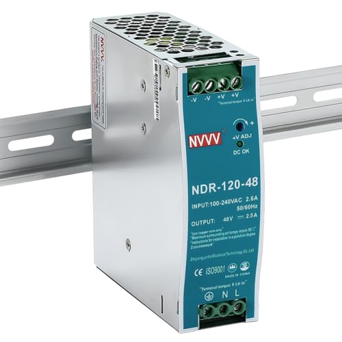48Vdc 2.5Amp DIN-Rail Power Supply NDR 120W, Input:100-240VAC,Output:48VDC,Power Supply Switch Switching Converter DC - size: 48V 2.5A 120W
