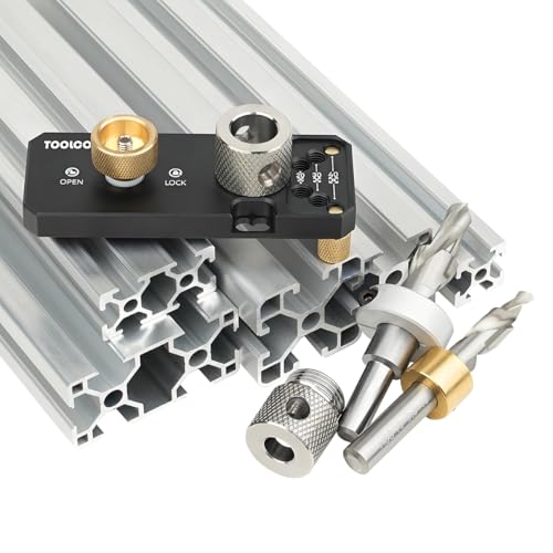 TOOLCOOL Aluminum Profile Drill Guide Access Hole Drill Jig With M6 And M8 Step Drill Bits For 20 30 40 Series European Standard Aluminum Extrusion Profile - New Upgrade