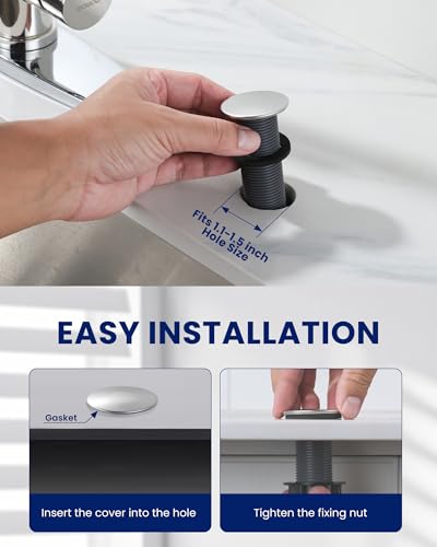 Kitchen Sink Hole Cover, Silver Faucet Hole Cover - color: Silver