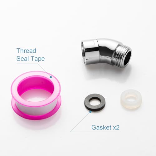 OFFO Shower Head Elbow Adapter, All Metal Handheld Shower Head Elbow Adapter Shower Arm Angle Adapter 135 Degrees, Chrome - color: Chrome, size: 135°, style: 135°