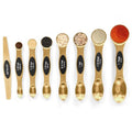 Magnetic Measuring Spoons Set Stainless Steel with Leveler, Stackable Metal Tablespoon Measure Spoon for Baking, Measuring Cups and Spoon Set Kitchen Gadgets Apartment Essentials Fits in Spice Jars - color: Gold