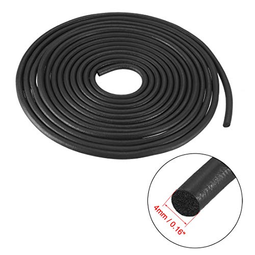 uxcell Foam Rubber Seal Weather Strip 4mm Diameter 5 Meters Long Black - size: 4mm x5m