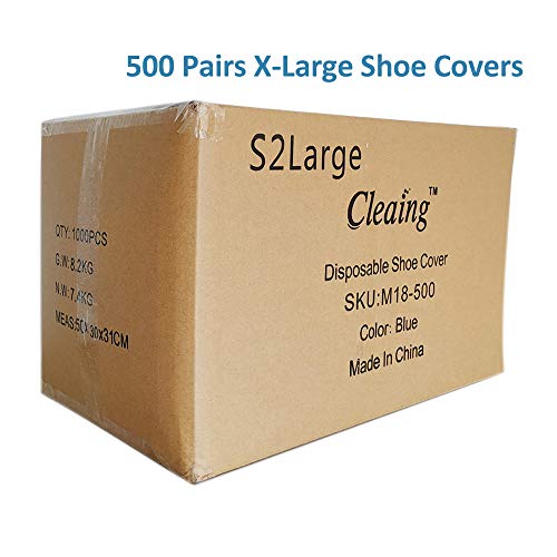 Disposable Shoe Covers, Non-Slip, 500 Pairs, Fits Men's 14 - size: Extra Large 1000 Pack