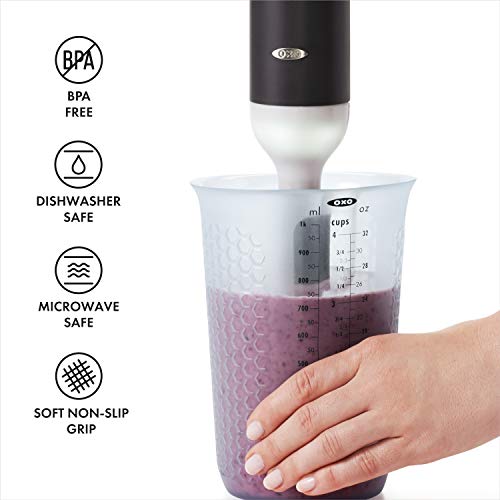 OXO Good Grips 4-Cup Squeeze & Pour Silicone Measuring Cup with Stay-Cool Pattern - size: 4 Cup, style: Cup