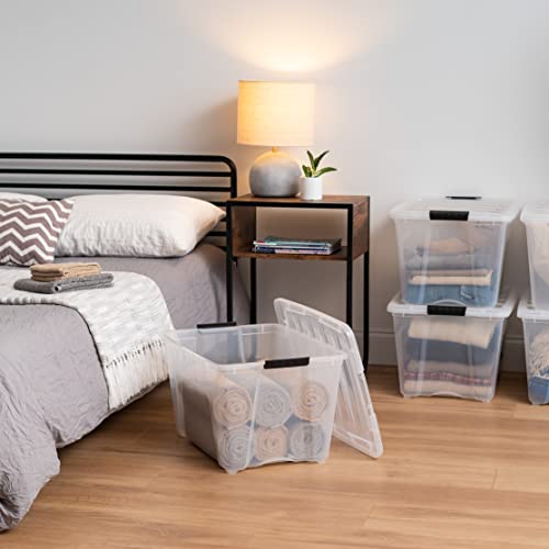 IRIS USA 3-Drawer Rolling Storage Cart, Black/Clear - color: Clear, size: 54 Qt, style: 4 Pack