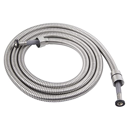 Angle Simple Replacement Handheld Shower Hose 79", 1/2" IPS, Brushed Nickel - color: Brushed Steel, size: 79 Inch