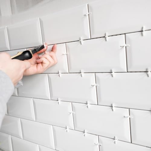 uxcell 400Pcs Tile Spacers, 2mm 3/32" Thick Cross Shape Wall Floor Tile Spacer Tiling Tools for Ceramic Tile Installation (PE Plastic, White) - size: 2mm