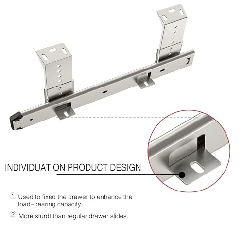 FRMSAET Heavy Duty Under Mount 12/14/16/18inch Drawer Slides-12 inch Silver - color: Silver, size: 12 Inch