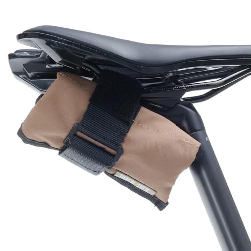 PACK2RIDE Blossom Roll Bike Saddle Bag - Bike Seat Bag with 3 Organization Pockets for Tools - Water Resistant, Durable Cordura Fabric - Road Bike Accessories - Lightweight Bicycle Accessories (Tan) - color: Tan
