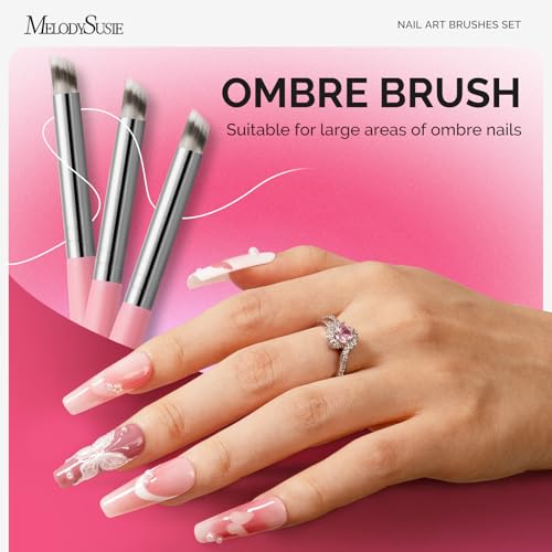 MelodySusie 6Pcs Ombre Nail Brushes - color: Light Pink, size: 6