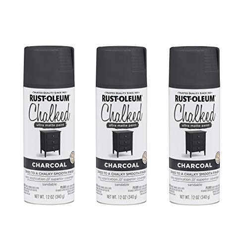 Rust-Oleum Chalked Ultra Matte Charcoal Spray Paint - color: Charcoal, size: 12 Ounce (Pack of 3)
