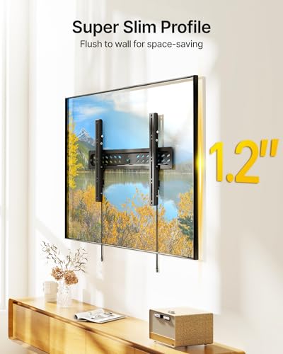 monTEK Ultra Slim Tilting TV Wall Mount for 43–95 inch TVs Holds 150 lbs - size: 43–95" Tilt
