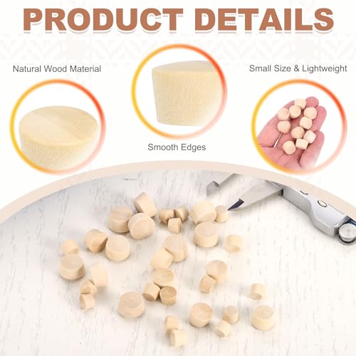 MECCANIXITY 100 Pcs Wood Plugs, 1/2" Flat Head Wood Plugs for Screw Holes Wooden Screw Hole Covers for Furniture Cabinets DIY Projects Assortment Kit - size: 1/2"