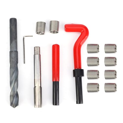 M14x1.5 Thread Repair Kit, 15 Pcs Portable Thread Chaser Set, Thread Metric Inserts Repair Kits, Compatible Hand Tool Set for Auto Repairing - color: M14x1.5