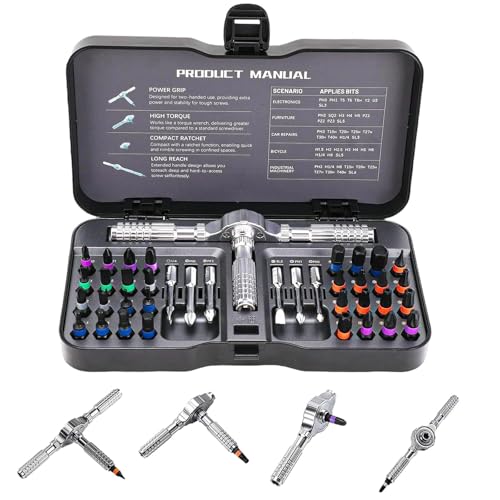 40 in 1 Magnetic Ratchet Screwdriver Set, Multi Bit DIY Magnetic Screwdriver Set with Detachable Ratchet Handle, Portable Precision Repair Tool Kit for Furniture, Electronics, Bicycle New Tools 2026 - size: 2026 New 40 in 1 Screwdriver Set