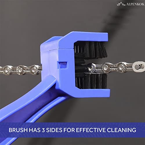 ALPENKOK Motorcycle Chain Brush, 3-Sided, O-Ring Safe, Reinforced PP Handle - size: 1 Count (Pack of 1)