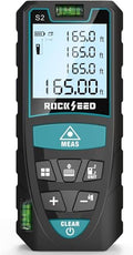 Laser Measure,RockSeed Digital Laser Distance Meter with 2 Bubble Levels,Portable M/in/Ft Unit Switching Backlit LCD and Measuring Distance/Area/Volume/Pythagorean - color: blue