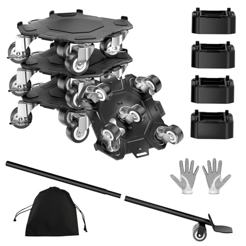 Kavlium Heavy Duty Furniture Dolly,5-Wheel Furniture Movers,6 Inch - color: Black, size: 6in