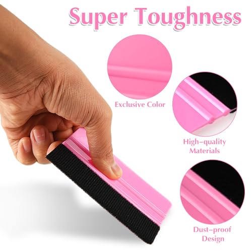 Mabor Vinyl Squeegee Tool, 2Pcs Pink Plastic Felt Squeegee for Vinyl