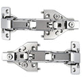 HJ 165 Degree Corner Cabinet Hinges, 2 Pack Lazy Susan Hinges, Face Frame Soft Close Concealed Hinges for Kitchen Corner Cabinet Folding Doors, 3D 6-Way Adjustable Replacement Hardware - size: 165°